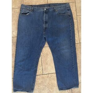 Levis 501 Jeans Mens 48x30 Blue Denim Straight Leg Button Fly Classic 501 Style